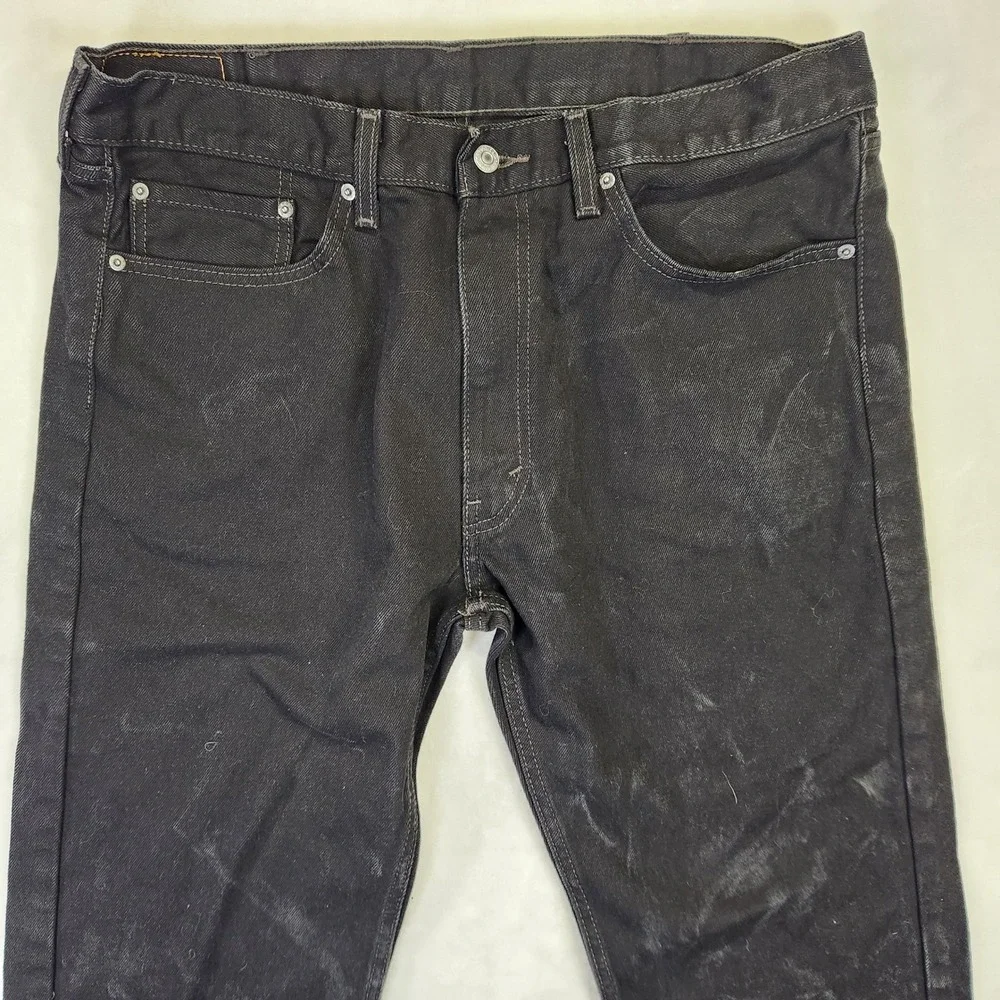 Levis 505 Regular Fit Mens Black Straight Leg Denim Jeans W38 L32‎ 00505-0260